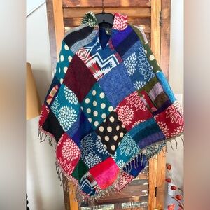 Colorful Patchwork Poncho